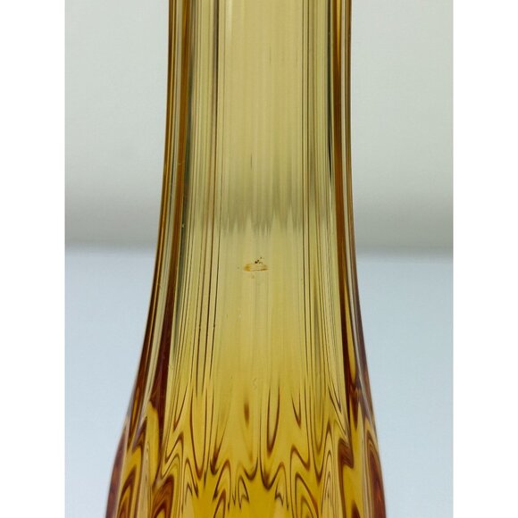 Fenton Colonial Vintage Amber Glass Art Swung Vase Thumbprint Base 12" Boho - Picture 14 of 15